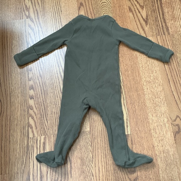 Mebie Baby Organic Cotton Ribbed Zipper Footie - Picture 4 of 4